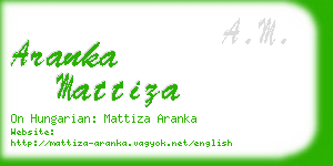 aranka mattiza business card